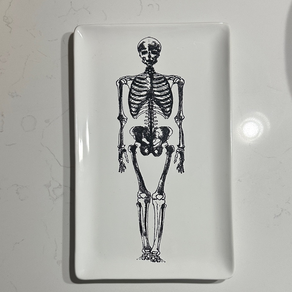 Williams Sonoma Black and White Skeleton Tray